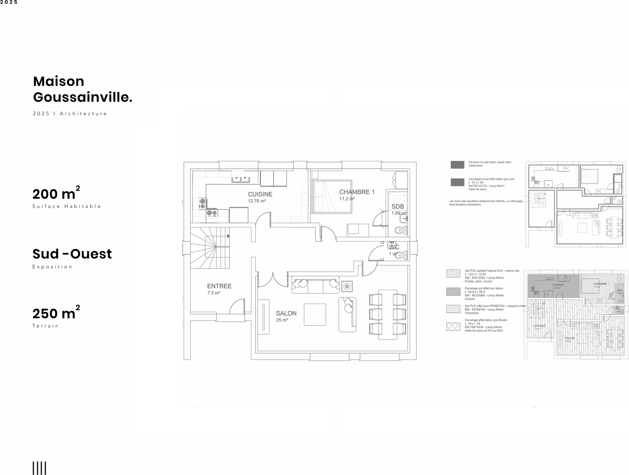 Plan of the 200 m² house converted into a ten-bedroom coliving, Goussainville