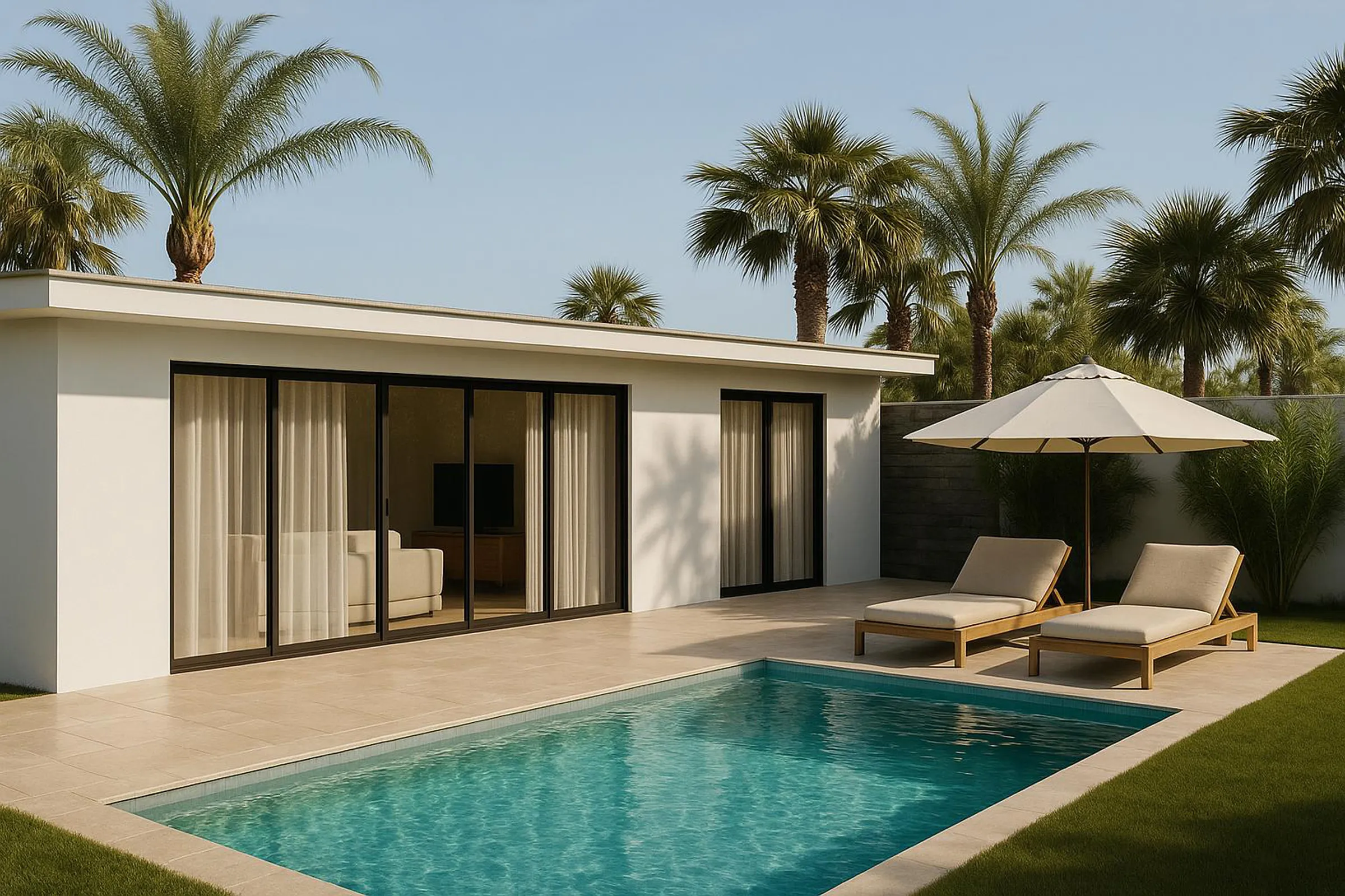 Villa contemporaine de plain-pied avec piscine et jardin tropical à Phuket, en Thaïlande